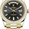 Rolex Day-Date 40mm Yellow Gold 228398TBR Black Baguette
