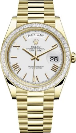 Rolex Day-Date 40mm Yellow Gold 228398TBR White Roman