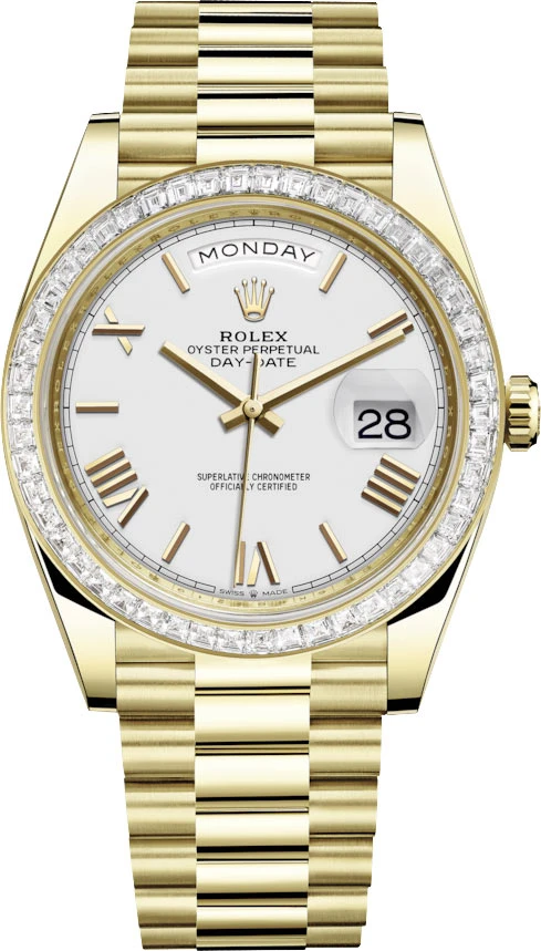 Rolex Day-Date 40mm Yellow Gold 228398TBR White Roman Rolex Day-Date 40mm Yellow Gold 228398TBR White Roman -Omega Shop Rolex Day Date 40 228398TBR White Roman