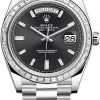 Rolex Day-Date 40mm Platinum 228396TBR Black Baguette