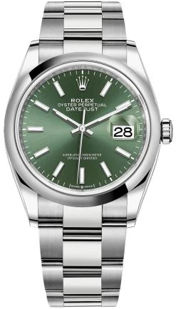 Rolex Datejust 36mm Stainless Steel 126200 Mint Green Index Oyster