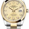 Rolex Datejust 36mm Stainless Steel And Yellow Gold 126203 Golden Fluted Diamond Oyster 1 Rolex Datejust 36mm Stainless Steel And Yellow Gold 126203 Golden Fluted Diamond Oyster -Omega Shop m126203 0046