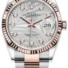 Rolex Datejust 36mm Stainless Steel And Rose Gold 126231 Silver Palm Diamond Oyster 2 Rolex Datejust 36mm Stainless Steel And Rose Gold 126231 Silver Palm Diamond Oyster -Omega Shop m126231 0038