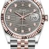 Rolex Datejust 36mm Stainless Steel And Rose Gold 126231 Slate Fluted Diamond Jubilee -Omega Shop m126231 0041