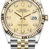 Rolex Datejust 36mm Stainless Steel And Yellow Gold 126233 Golden Fluted Diamond Jubilee -Omega Shop m126233 0045