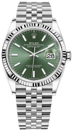 Rolex Datejust 36mm Stainless Steel 126234 Mint Green Index Jubilee
