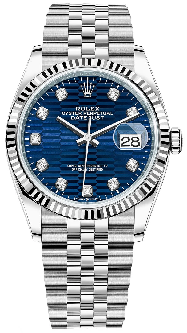 Rolex Datejust 36mm Stainless Steel 126234 Bright Blue Fluted Diamond Jubilee Rolex Datejust 36mm Stainless Steel 126234 Bright Blue Fluted Diamond Jubilee -Omega Shop m126234 0057