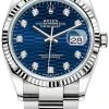 Rolex Datejust 36mm Stainless Steel 126234 Bright Blue Fluted Diamond Oyster -Omega Shop m126234 0058