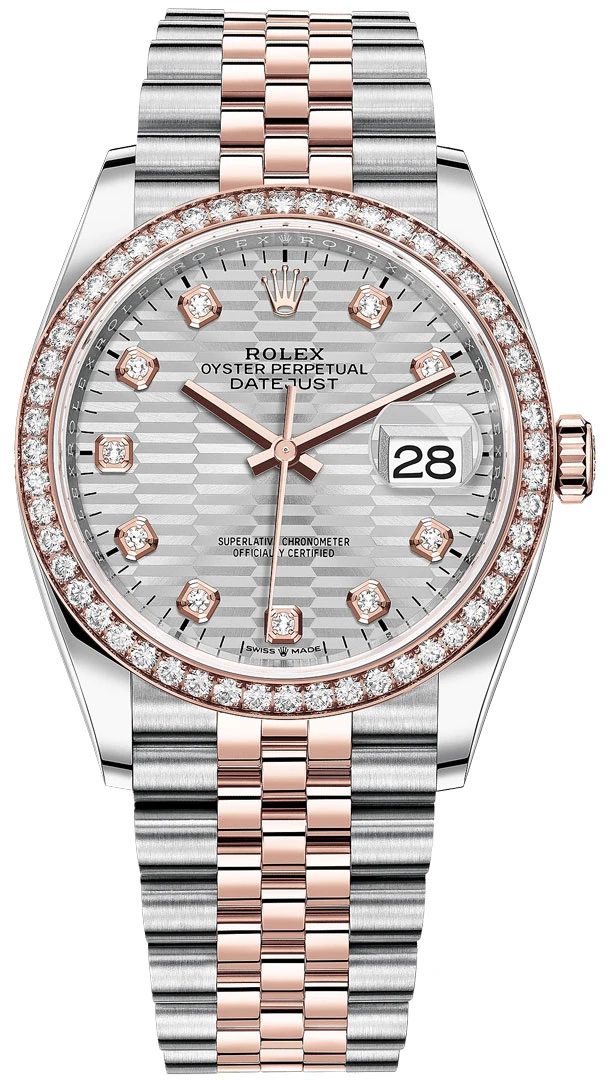 Rolex Datejust 36mm Stainless Steel and Rose Gold 126281rbr Silver Fluted Diamond Jubilee Rolex Datejust 36mm Stainless Steel And Rose Gold 126281rbr Silver Fluted Diamond Jubilee -Omega Shop m126281rbr 0027