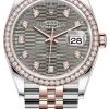 Rolex Datejust 36mm Stainless Steel And Rose Gold 126281rbr Slate Fluted Diamond Jubilee -Omega Shop m126281rbr 0029