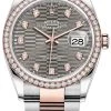 Rolex Datejust 36mm Stainless Steel And Rose Gold 126281rbr Slate Fluted Diamond Oyster -Omega Shop m126281rbr 0030