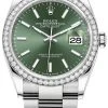 Rolex Datejust 36mm Stainless Steel 126284rbr Mint Green Index Oyster -Omega Shop m126284rbr 0044