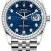 Rolex Datejust 36mm Stainless Steel 126284rbr Bright Blue Fluted Diamond Jubilee -Omega Shop m126284rbr 0049