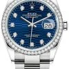 Rolex Datejust 36mm Stainless Steel 126284rbr Bright Blue Fluted Diamond Oyster -Omega Shop m126284rbr 0050