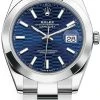 Rolex Datejust 41mm Stainless Steel 126300 Bright Blue Fluted Oyster -Omega Shop m126300 0023