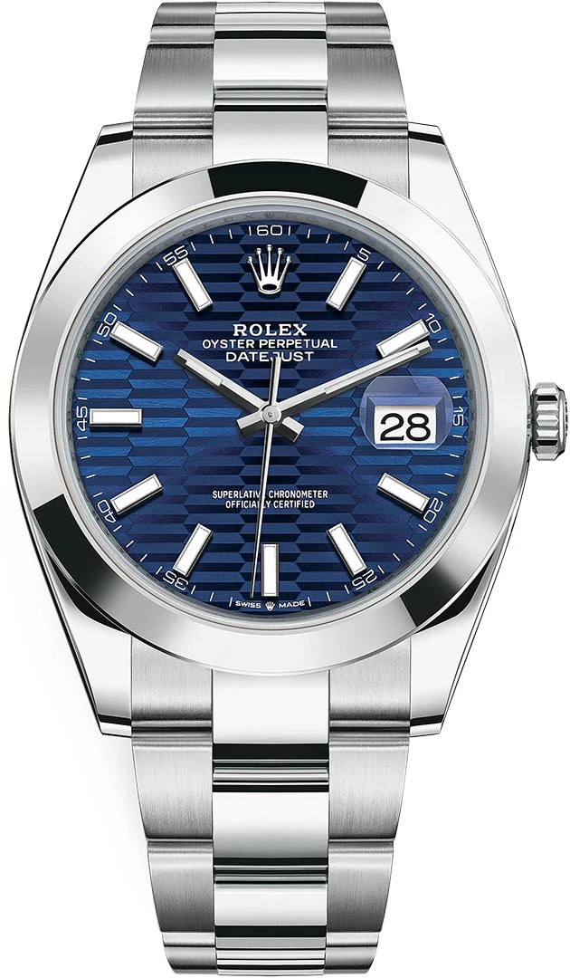 Rolex Datejust 41mm Stainless Steel 126300 Bright Blue Fluted Oyster Rolex Datejust 41mm Stainless Steel 126300 Bright Blue Fluted Oyster -Omega Shop m126300 0023