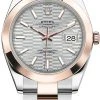 Rolex Datejust 41mm Steel And Everose Gold 126301 Silver Fluted Oyster -Omega Shop m126301 0017