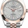 Rolex Datejust 41mm Steel And Everose Gold 126301 Silver Fluted Jubilee