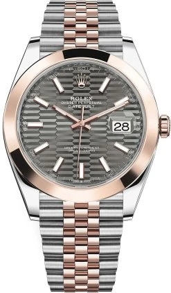 Rolex Datejust 41mm Steel And Everose Gold 126301 Slate Fluted Jubilee
