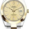 Rolex Datejust 41mm Steel And Yellow Gold 126303 Golden Fluted Oyster -Omega Shop m126303 0021