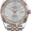 Rolex Datejust 41mm Steel And Everose Gold 126331 Silver Fluted Jubilee