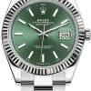 Rolex Datejust 41mm Stainless Steel 126334 Mint Green Oyster -Omega Shop m126334 0027