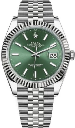 Rolex Datejust 41mm Stainless Steel 126334 Mint Green Jubilee