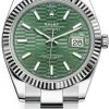 Rolex Datejust 41mm Stainless Steel 126334 Mint Green Fluted Oyster