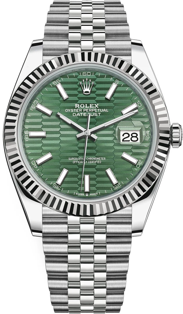 Rolex Datejust 41mm Stainless Steel 126334 Mint Green Fluted Jubilee Rolex Datejust 41mm Stainless Steel 126334 Mint Green Fluted Jubilee -Omega Shop m126334 0030