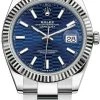 Rolex Datejust 41mm Stainless Steel 126334 Bright Blue Fluted Oyster -Omega Shop m126334 0031