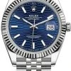 Rolex Datejust 41mm Stainless Steel 126334 Bright Blue Fluted Jubilee -Omega Shop m126334 0032