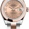 Rolex Lady Datejust 28mm Stainless Steel And Everose Gold 279161 Rose Roman Oyster -Omega Shop m279161 0026