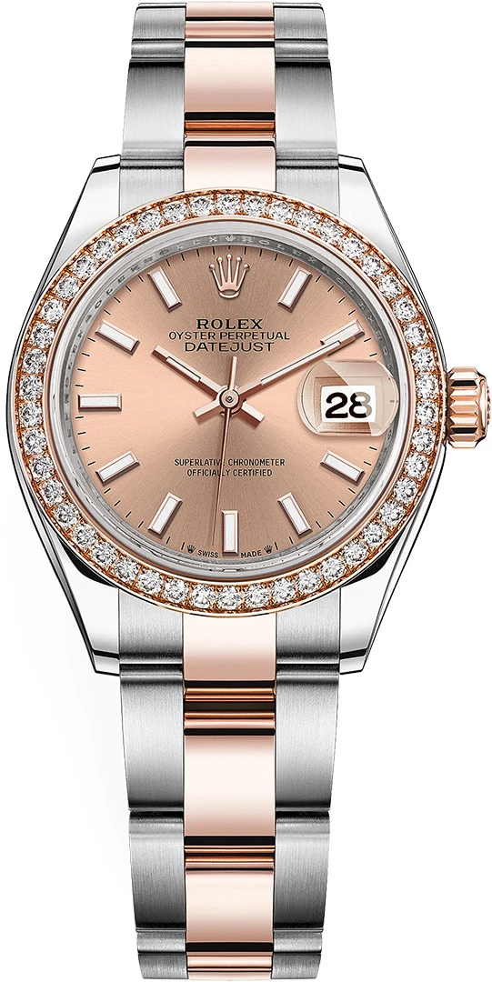 Rolex Lady Datejust 28mm Stainless Steel and Everose Gold 279381RBR Rose Index Oyster Rolex Lady Datejust 28mm Stainless Steel And Everose Gold 279381RBR Rose Index Oyster -Omega Shop m279381rbr 0024
