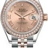 Rolex Lady Datejust 28mm Stainless Steel And Everose Gold 279381RBR Rose Roman Jubilee