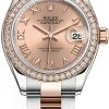 Rolex Lady Datejust 28mm Stainless Steel And Everose Gold 279381RBR Rose Roman Oyster -Omega Shop m279381rbr 0026
