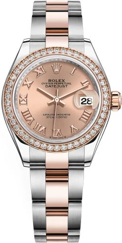 Rolex Lady Datejust 28mm Stainless Steel And Everose Gold 279381RBR Rose Roman Oyster